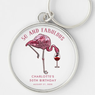 Porte-clés Cadeau de 50e anniversaire Flamant Rose Nouveauté