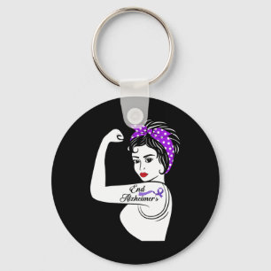 Porte-clés Cadeau de bandana pour femmes Ruban violet fort de