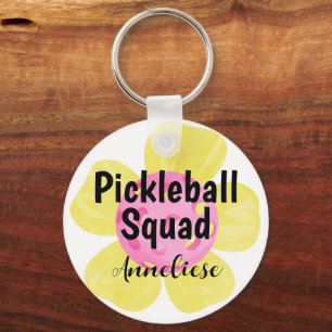 Porte-clés Cadeau de Fleurs d'Équipe de Pickleball Personnali