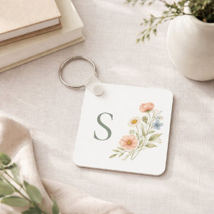 Porte-clés Cadeau de fleurs sauvages personnalisé pour la noc