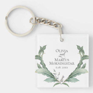 Porte-clés Cadeau de la fête de mariage Moderne Élégant Feuil
