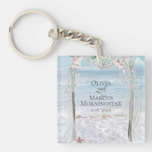 Porte-clés Cadeau de la fête de mariage Moderne Élégant Feuil