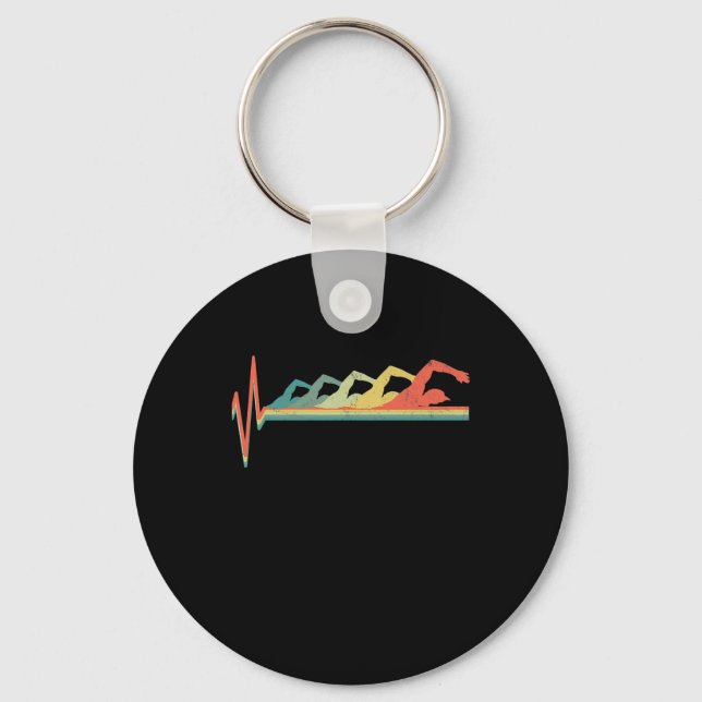 Porte-clés Cadeau de natation Heartbeat Premium (Recto)