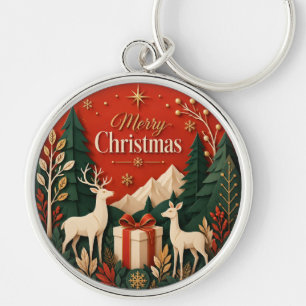Porte-clés Cadeau de Noël de cerfs des bois