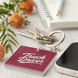 Porte-clés Cadeau de typographie de script pour chauffeur de
