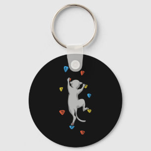 Porte-clés Cadeau d'escalade de roche de chat drôle pour homm