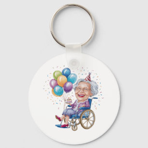 Porte-clés Cadeau drôle d'anniversaire pour grand-mère âgée p