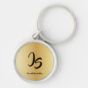 Porte-clés Cadeau élégant avec personnalisation Monogramme Or