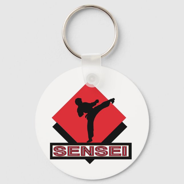 Porte-clés Cadeau en diamant rouge Sensei (Recto)
