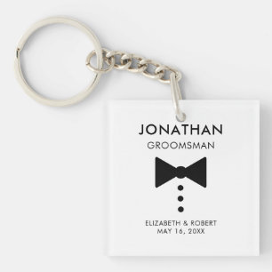 Porte-clés Cadeau Groomsman personnalisé Mariage Tuxedo moder