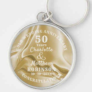 Porte-clés Cadeau Mariage 50e Anniversaire d'or personnalisé