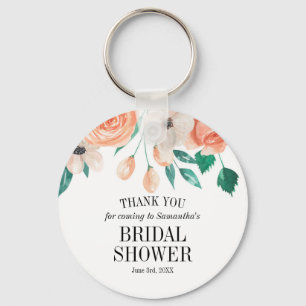 Porte-clés Cadeau personnalisé de mariage élégant aux fleurs 