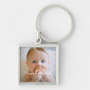 Porte-clés cadeau personnalisé de photo de joyeux anniversair