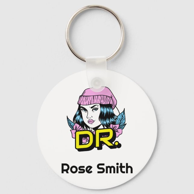 Porte-clés Cadeau personnalisé Dr PhD Docteur (Recto)