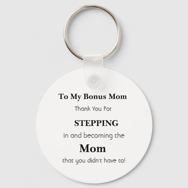 Porte-clés Cadeau Pour Bonus Mom - Cadeau Pour Mother- (Recto)