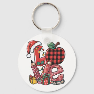 Porte-clés Cadeau pour Enseignant Joyeux Noël Amour