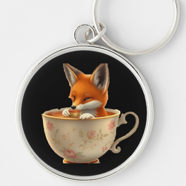 Porte-clés Cadeau pour garçons d'honneur avec un renard migno (Devant)