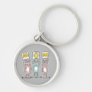 Porte-clés Cadeau pour maman Fun Rabbits Design