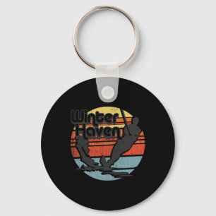 Porte-clés Cadeau Rétro Vintage Water Skiing Winter Haven Hom