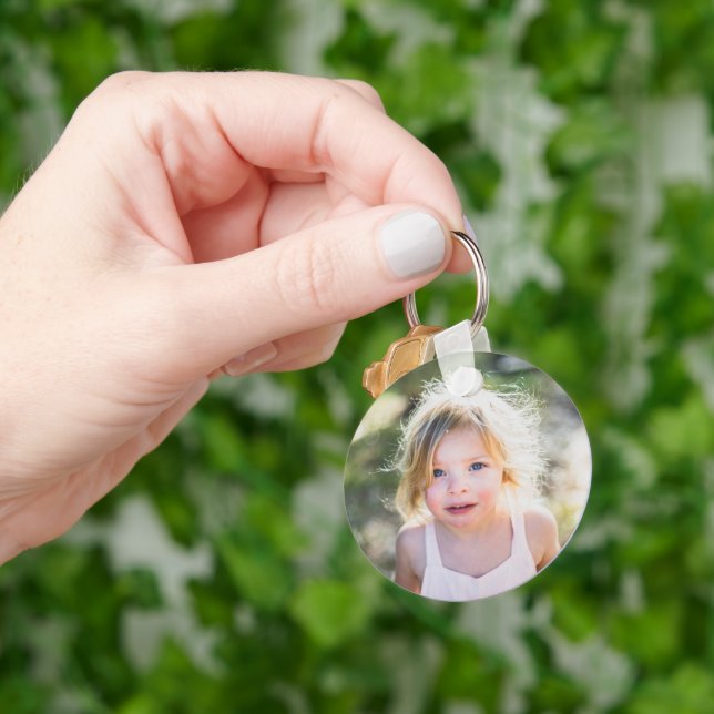 Porte-clés Cadeau souvenir simple pour enfants avec deux phot (main)
