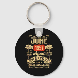 Porte-clés Cadeaux 71 ans 71e anniversaire Vintage juin 1951