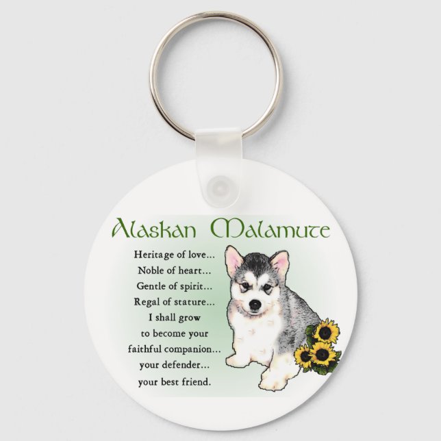Porte-clés Cadeaux Alaskan Malamute (Recto)