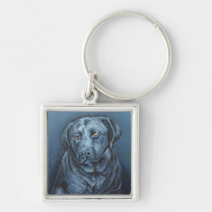 Porte-clés Cadeaux bleus d'art de chien de porte - clé noir