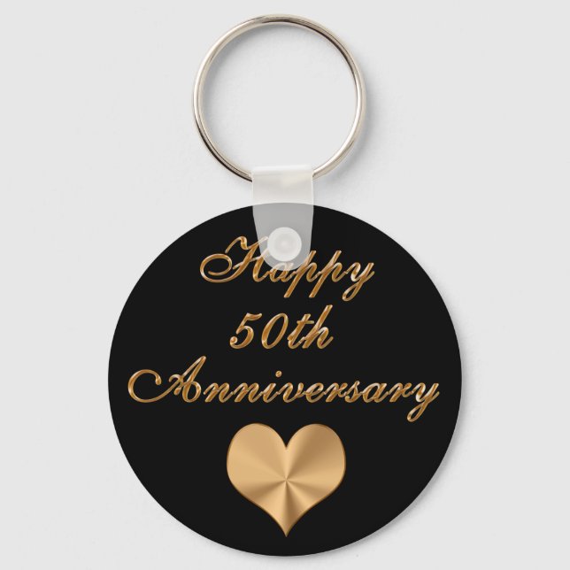 Porte-clés Cadeaux bon marché 50e anniversaire Mariage Porte  (Recto)