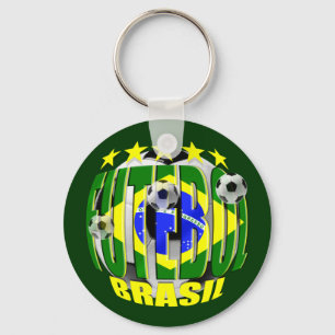 Porte-clés Cadeaux cinq étoiles Brésil de ballon de footbal