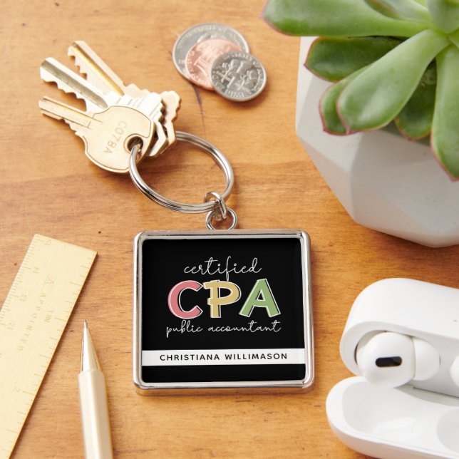 Porte-clés Cadeaux comptables publics certifiés CPA personnal (Bureau)
