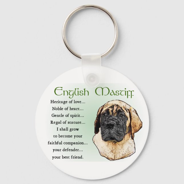 Porte-clés Cadeaux d'art Mastiff anglais (Recto)