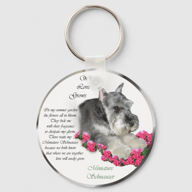 Porte-clés Cadeaux d'art Schnauzer miniature (Recto)