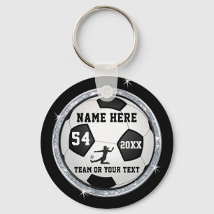 Porte-clés Cadeaux de football bon marché noir, blanc, argent