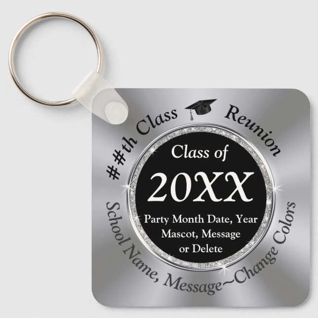 Porte-clés Cadeaux de Réunion de Classe Personnalisés. Réunio (Recto)