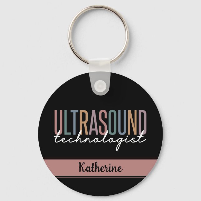 Porte-clés Cadeaux de technologue d'ultrasons personnalisés (Recto)