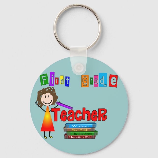 Porte-clés Cadeaux d'enseignant de première année (Recto)