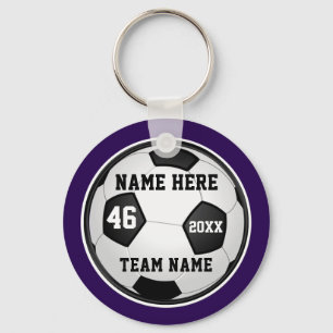 Porte-clés Cadeaux d'équipe de football violet ou vos COULEUR