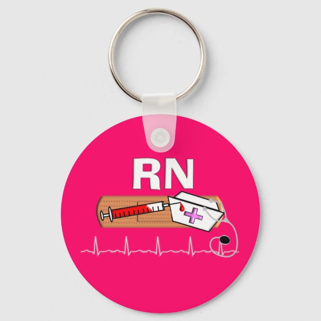 Porte-clés Cadeaux d'infirmière inscrits "RN" (Recto)