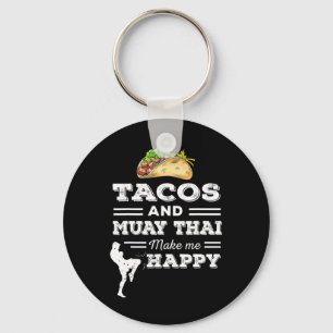Porte-clés Cadeaux drôles de tacos et amateur de Muay Thai po