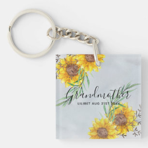 Porte-clés Cadeaux GRANDMA - Tournesol Thème Personnalisé