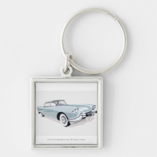 Porte-clés Cadillac 1957 avec la silhouette du conducteur à
