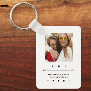 Porte-clés Cadre photo du Lecteur de musique BFF personnalisé