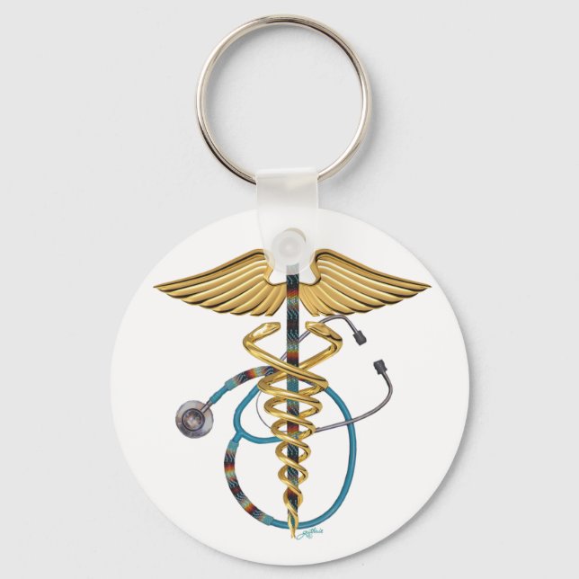 Porte-clés Caduceus & Stethoscope (Recto)
