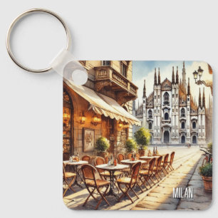 Porte-clés Café à Milan Aquarelle Peinture Mug