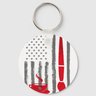 Porte-clés Café et Peinture - Drapeau américain vintage USA