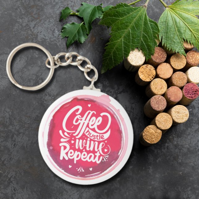 Porte-clés Café Hustle Vin Répéter (Créateur téléchargé)