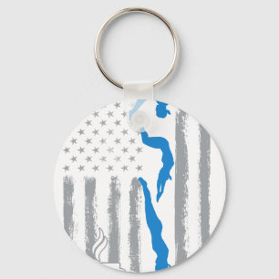 Porte-clés café nageant - Drapeau américain vintage USA pour 