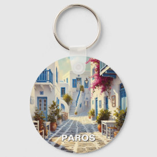 Porte-clés Café Paros Grèce Îles Voyage