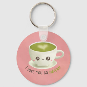 Porte-clés Calembours de Kawaii je t'aime ainsi Matcha pour