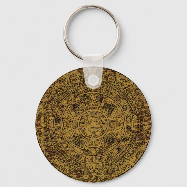 Porte-clés Calendrier Aztec Sun Stone vieilli (Recto)